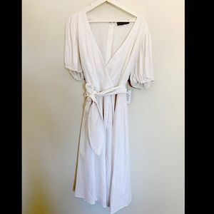 White Eloqui Faux Wrap Dress